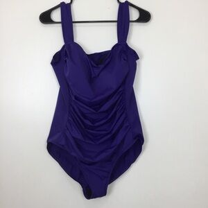Trimshaper Deep Purple One Piece Swimsuit Size 18/XL Women’s